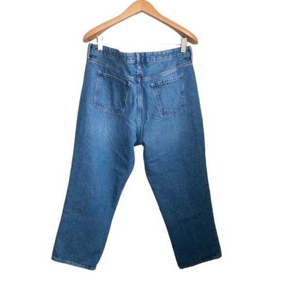 Old Navy High Waisted High Rise Blue Denim Jeans Cropped Wide Leg Womens Size 18 - Picture 4 of 4